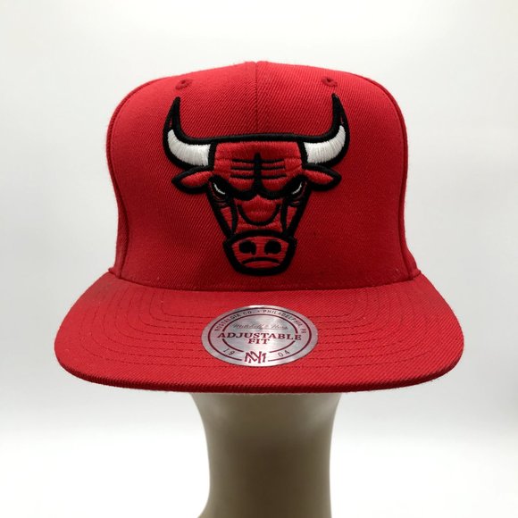 Chicago Bulls NBA Hat Baseball Cap Mitchell & Ness Adjustable Red Snapback Adult - Picture 1 of 12